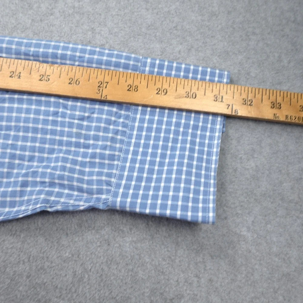 Panhandle Slim‎ Shirt Mens XL Blue Gingham Plaid Western Pearl Snap